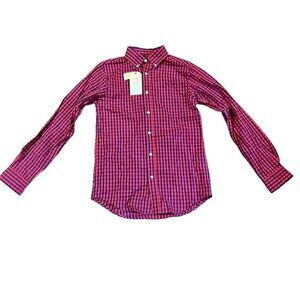 NWT Class/Club Boy’s Plaid Red Blue Button Up 14/16